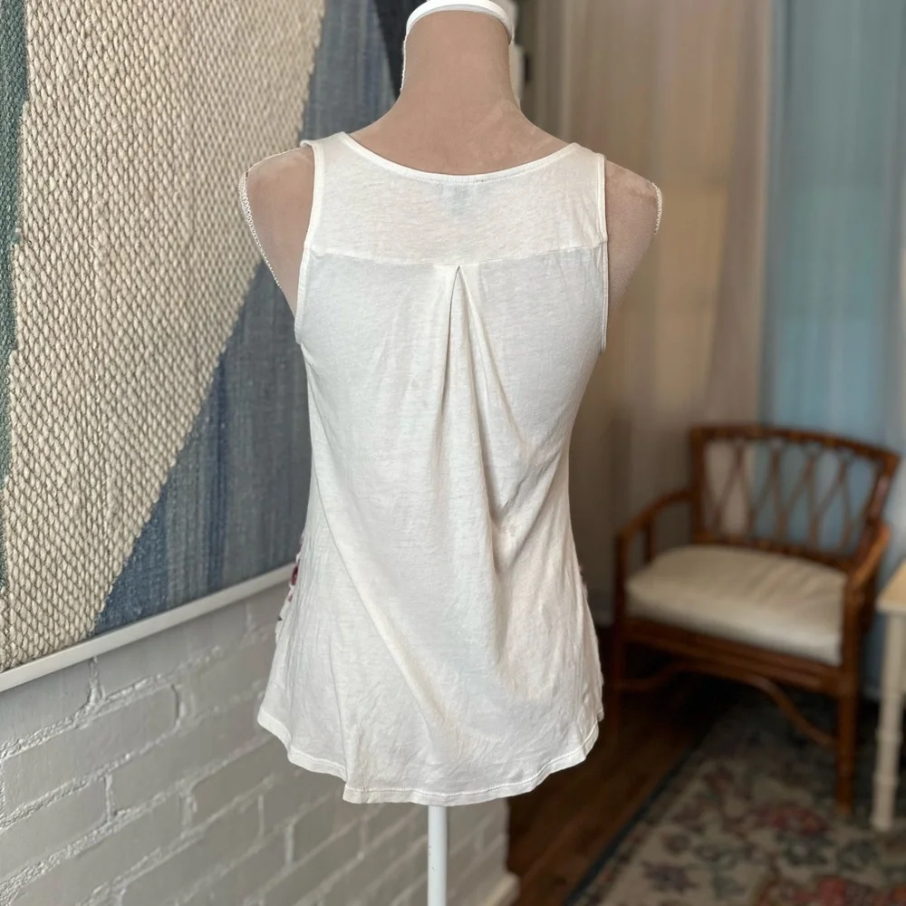 Express White and Purple Floral Tank Top
